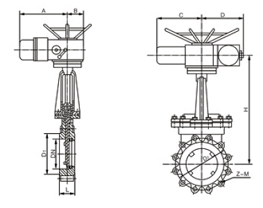 PZ973H、PZ973F、PZ973Y_電動刀閘閥結構圖