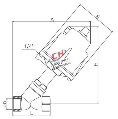 P4蓋米款螺紋角座閥結構圖