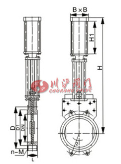 PZ673X-6、PZ673X-10_氣動漿液閥結構圖